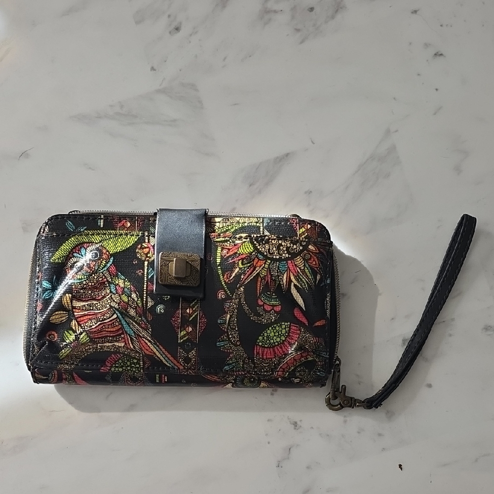 Sakroots Black Multicolor Patterned Wallet